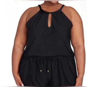 Time and Tru Black Romper Bathing Suit Plus Size 3X